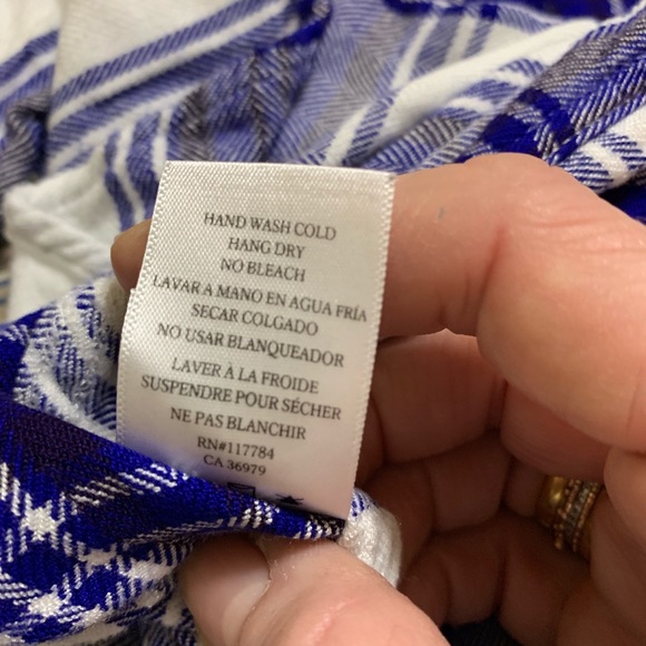 Rails Long Hunter Sleeve Button Down Cobalt/Whiter - Picture 7 of 8